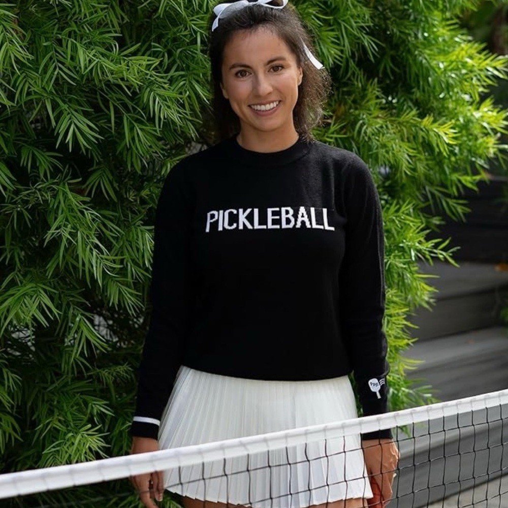 NWT Pickleball Sweater Black with White Lettering Size XS - Picture 4 of 5